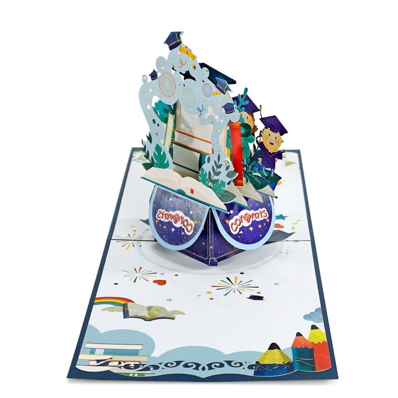 CUT POPUP.COM CUTPOPUP Graduation Card Pop Up, 3D High School Greeting Card (Owl) - Image 4